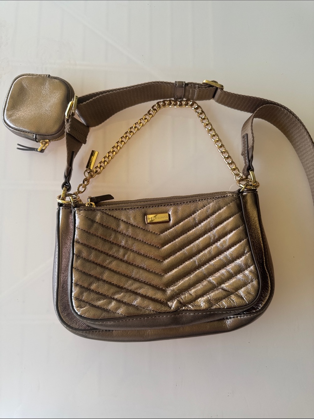 THREE BAGS!!! G by Giuliana Metallic Bronze Multiset Crossbody-Shoulder-Pouch - Picture 1 of 11